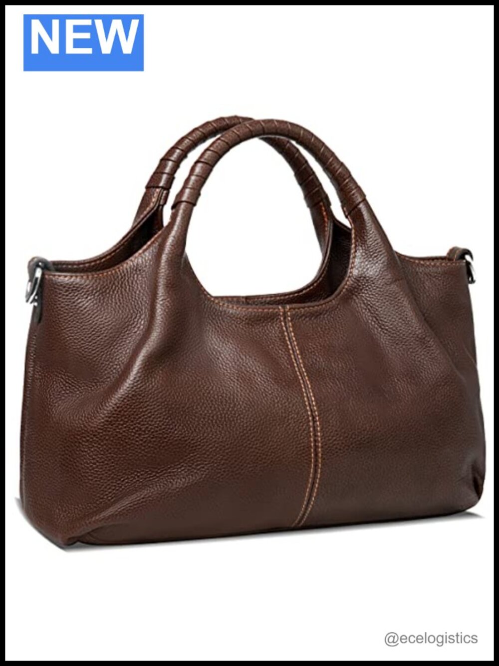 Genuine Leather Cowhide Satchel Handbag Crossbody Shoulder Hobo Bag with Zipper